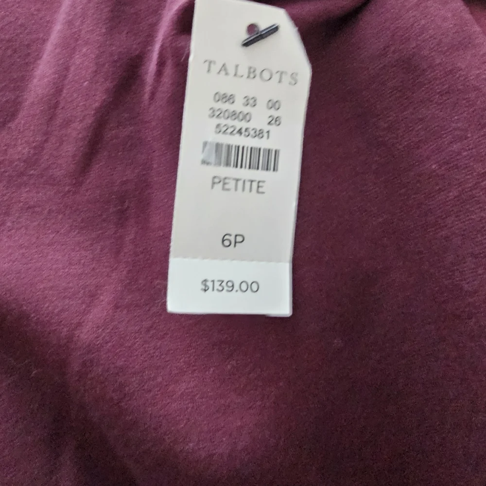 Talbots Rich Burgundy Long Sleeve Dress - Picture 5 of 8